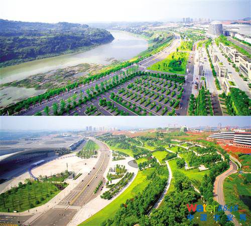 悅來海綿城建設(shè)實(shí)景——會(huì)展公園植被緩沖帶