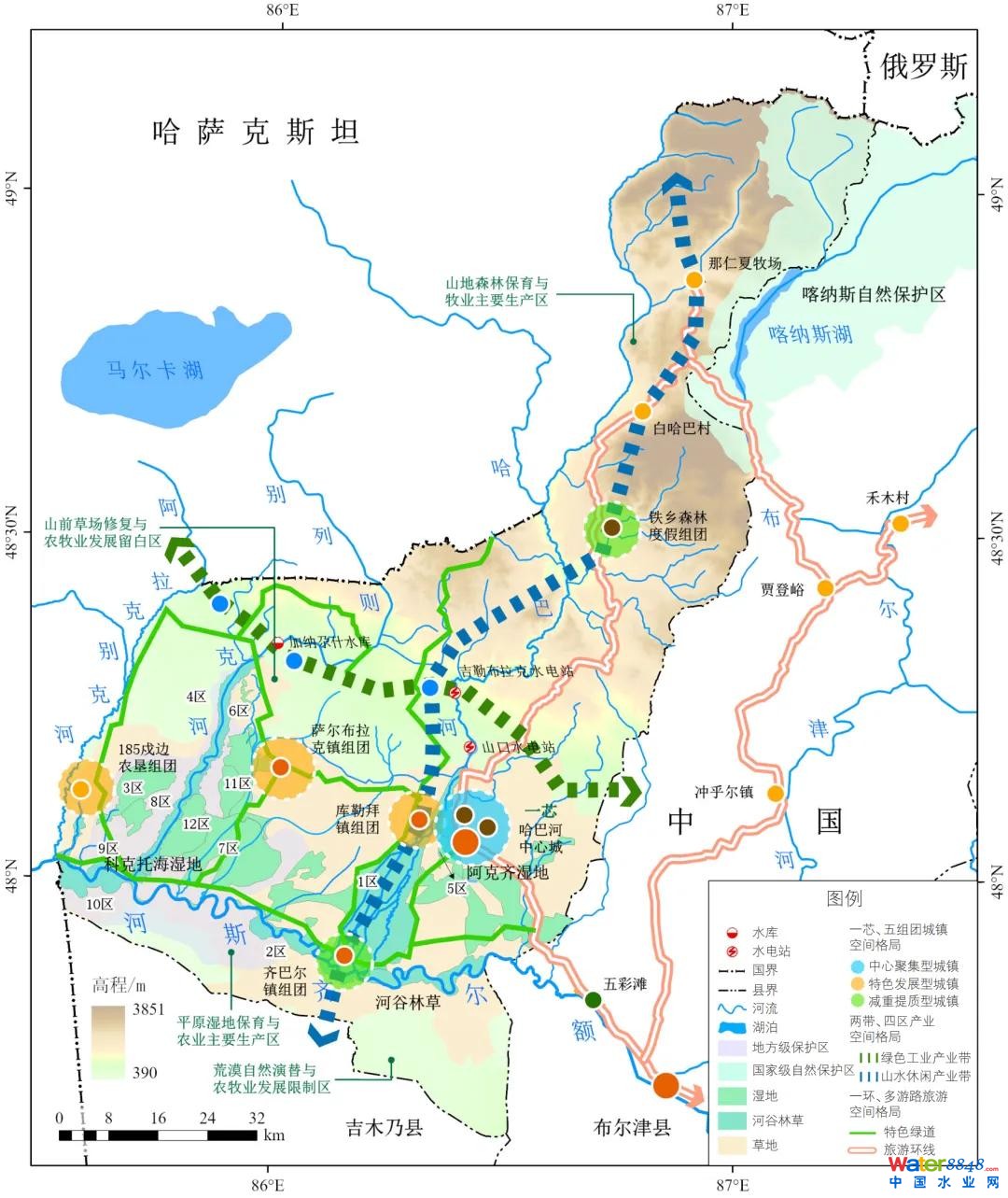 ▲哈巴河生態(tài)經濟空間優(yōu)化布局示意圖